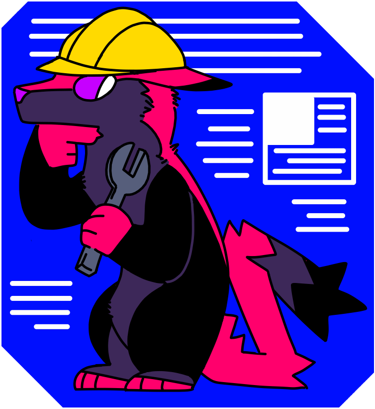 [image of an anthropomorphic character holding a wrench and wearing a hard hat]